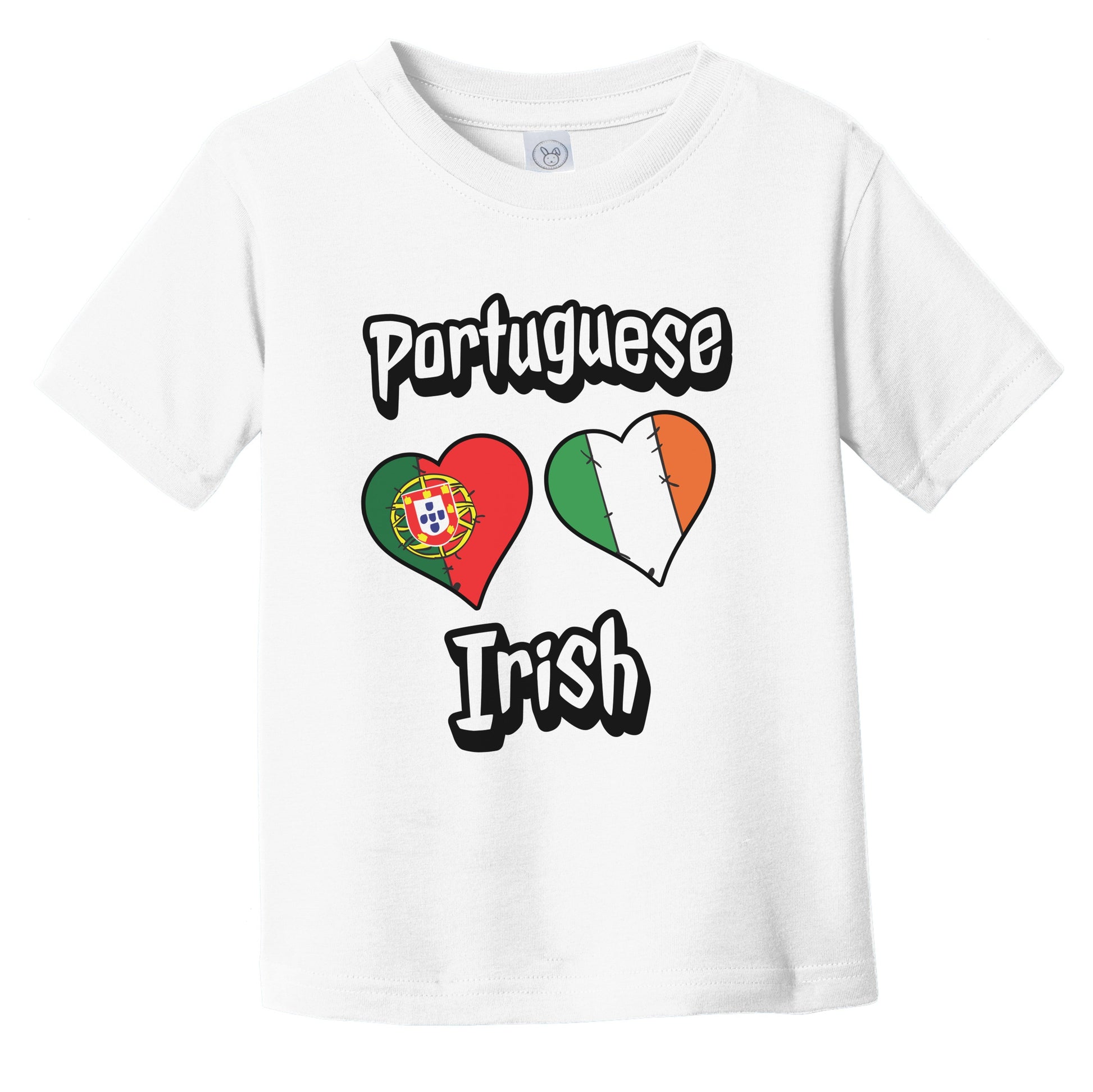 Portuguese Irish Flag Heart Combo Portugal Ireland Infant Toddler T-Shirt