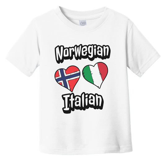 Norwegian Italian Flag Heart Combo Norway Italy Infant Toddler T-Shirt