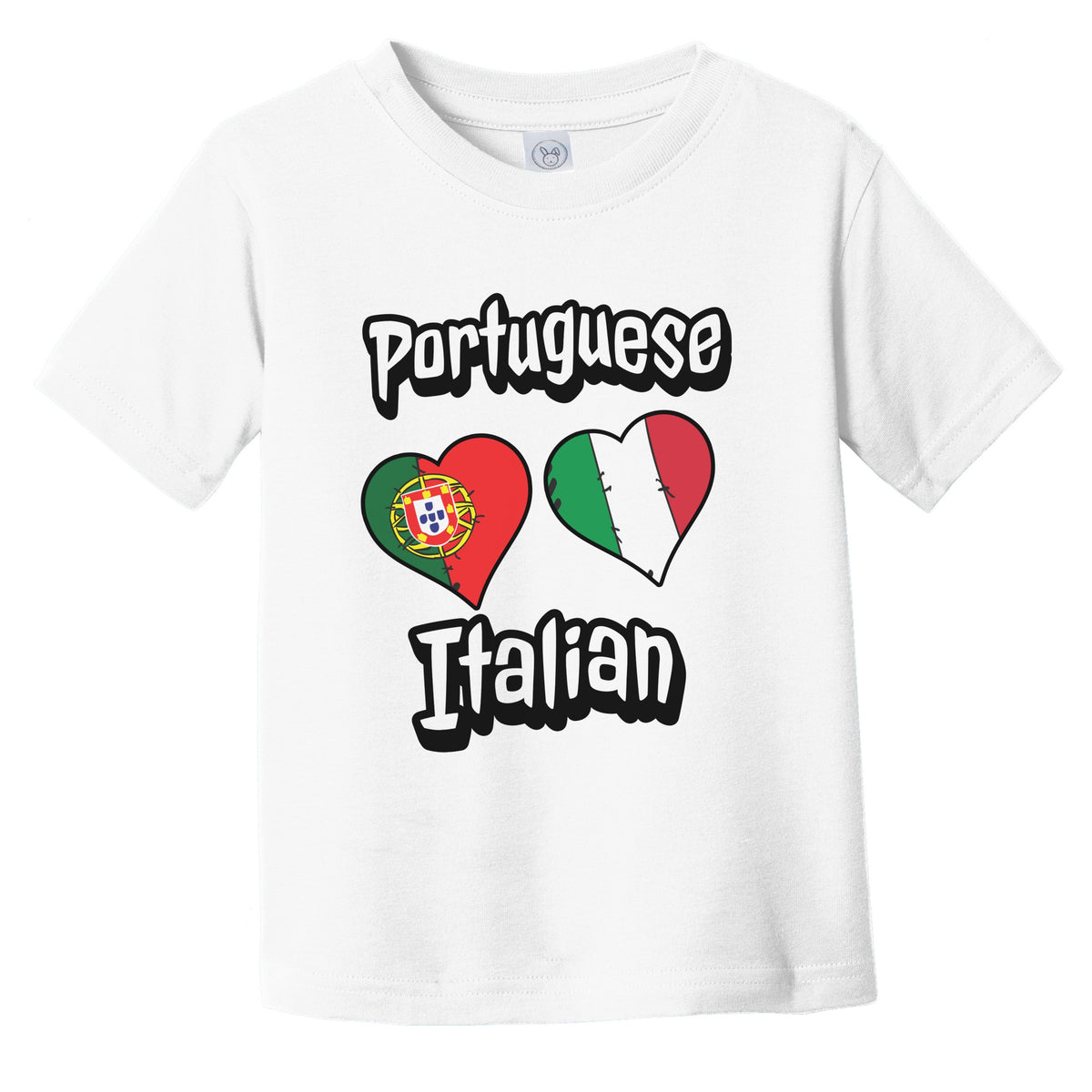 Portuguese Italian Flag Heart Combo Portugal Italy Infant Toddler T-Shirt