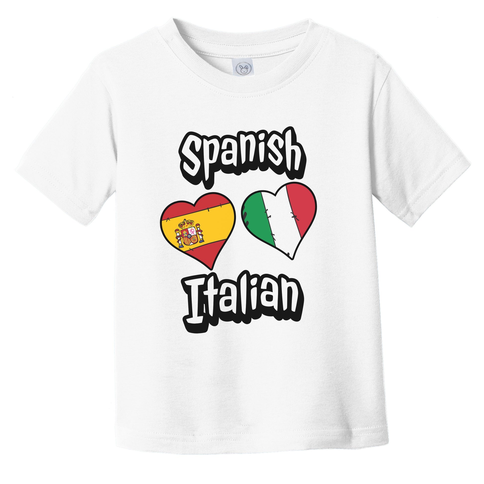 Spanish Italian Flag Heart Combo Spain Italy Infant Toddler T-Shirt