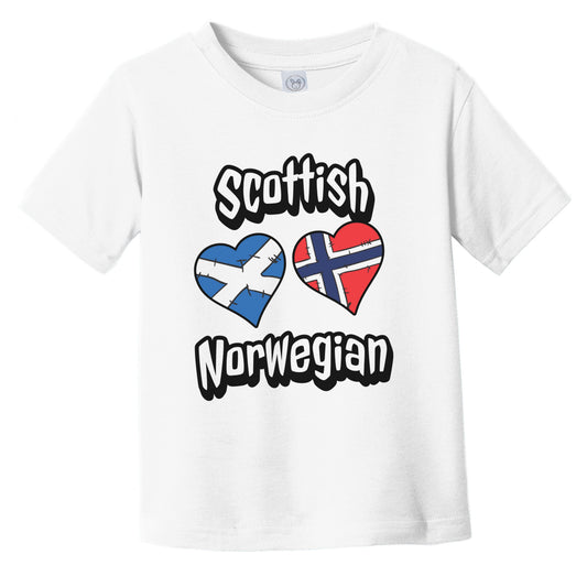 Scottish Norwegian Flag Heart Combo Scotland Norway Infant Toddler T-Shirt