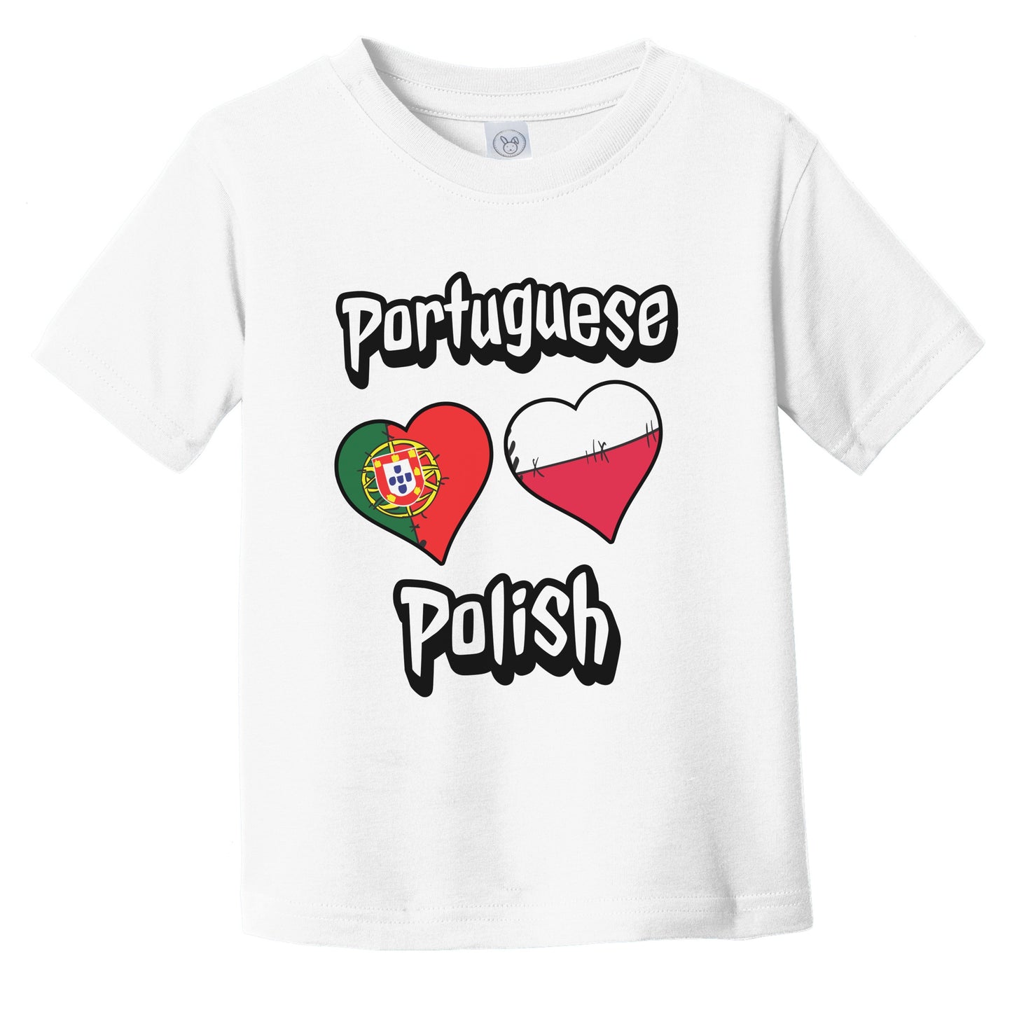 Portuguese Polish Flag Heart Combo Portugal Poland Infant Toddler T-Shirt