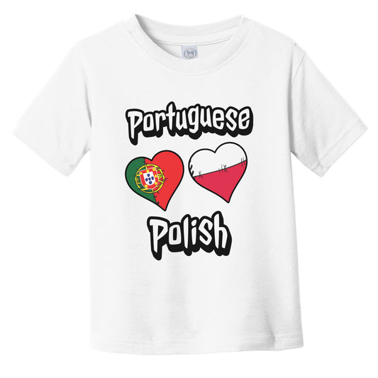 Portuguese Polish Flag Heart Combo Portugal Poland Infant Toddler T-Shirt