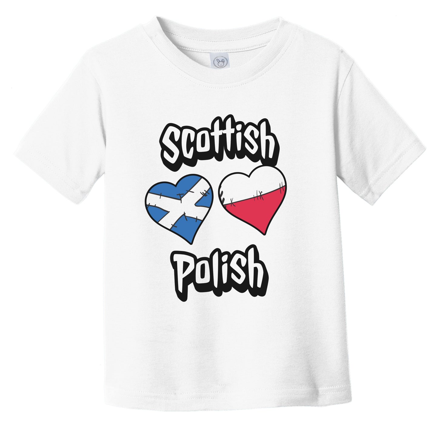 Scottish Polish Flag Heart Combo Scotland Poland Infant Toddler T-Shirt