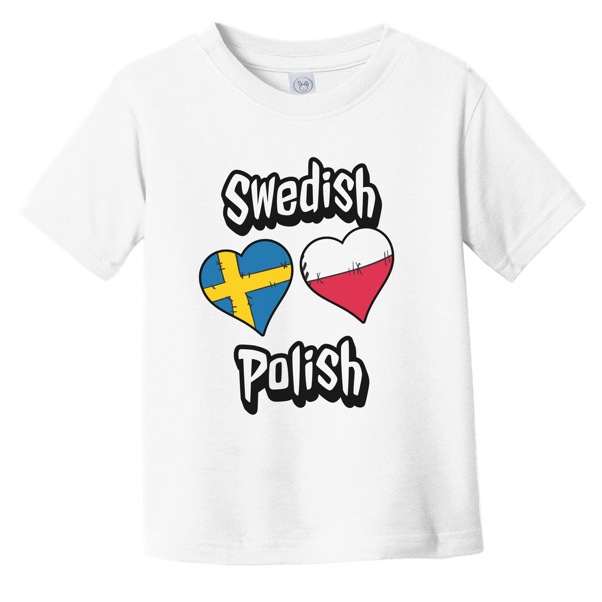 Swedish Polish Flag Heart Combo Sweden Poland Infant Toddler T-Shirt