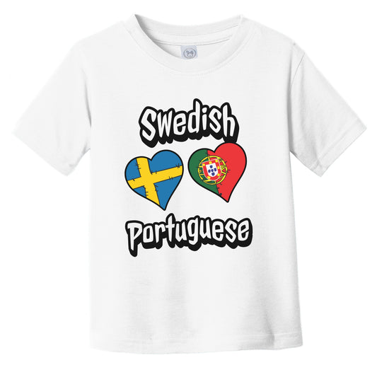 Swedish Portuguese Flag Heart Combo Sweden Portugal Infant Toddler T-Shirt