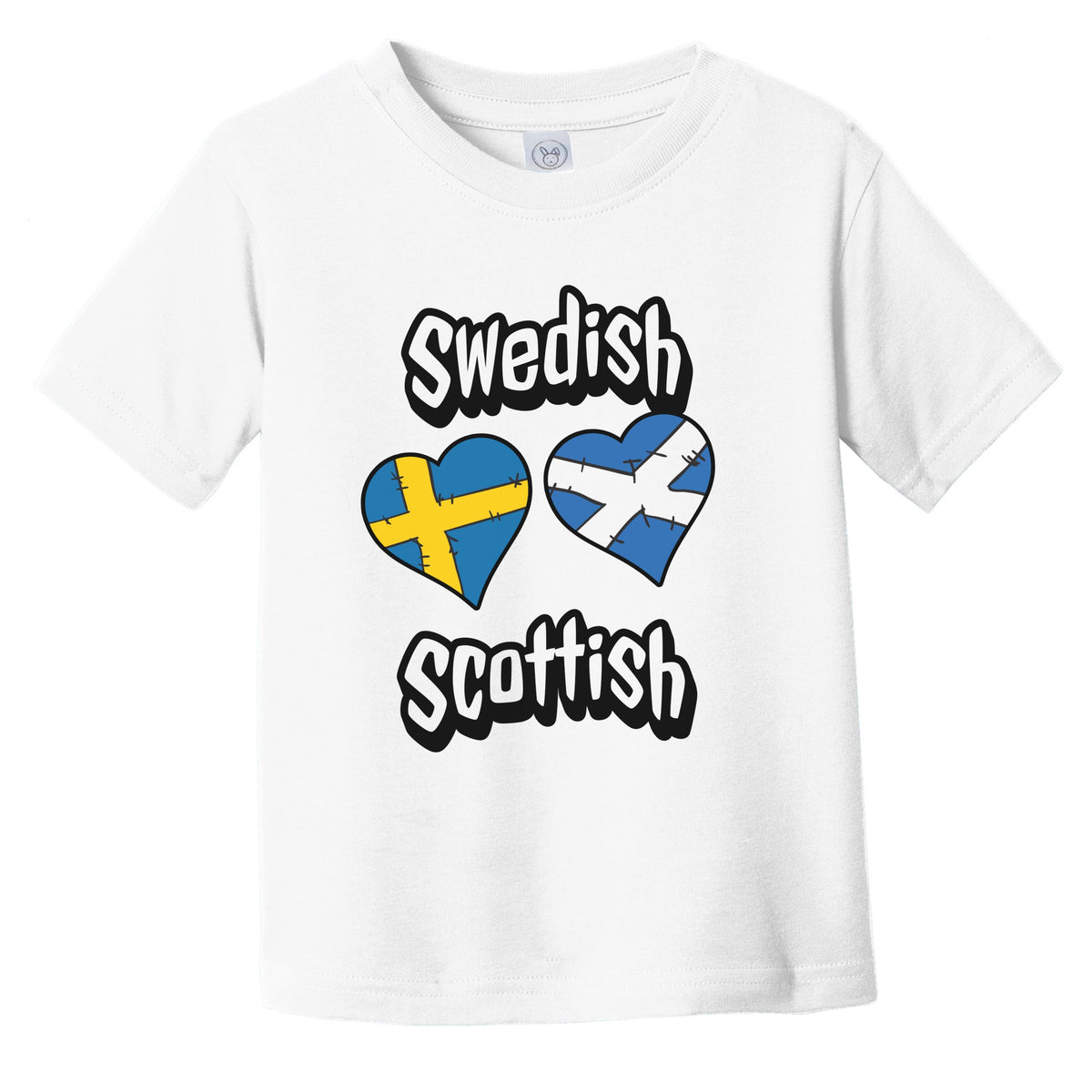 Swedish Scottish Flag Heart Combo Sweden Scotland Infant Toddler T-Shirt