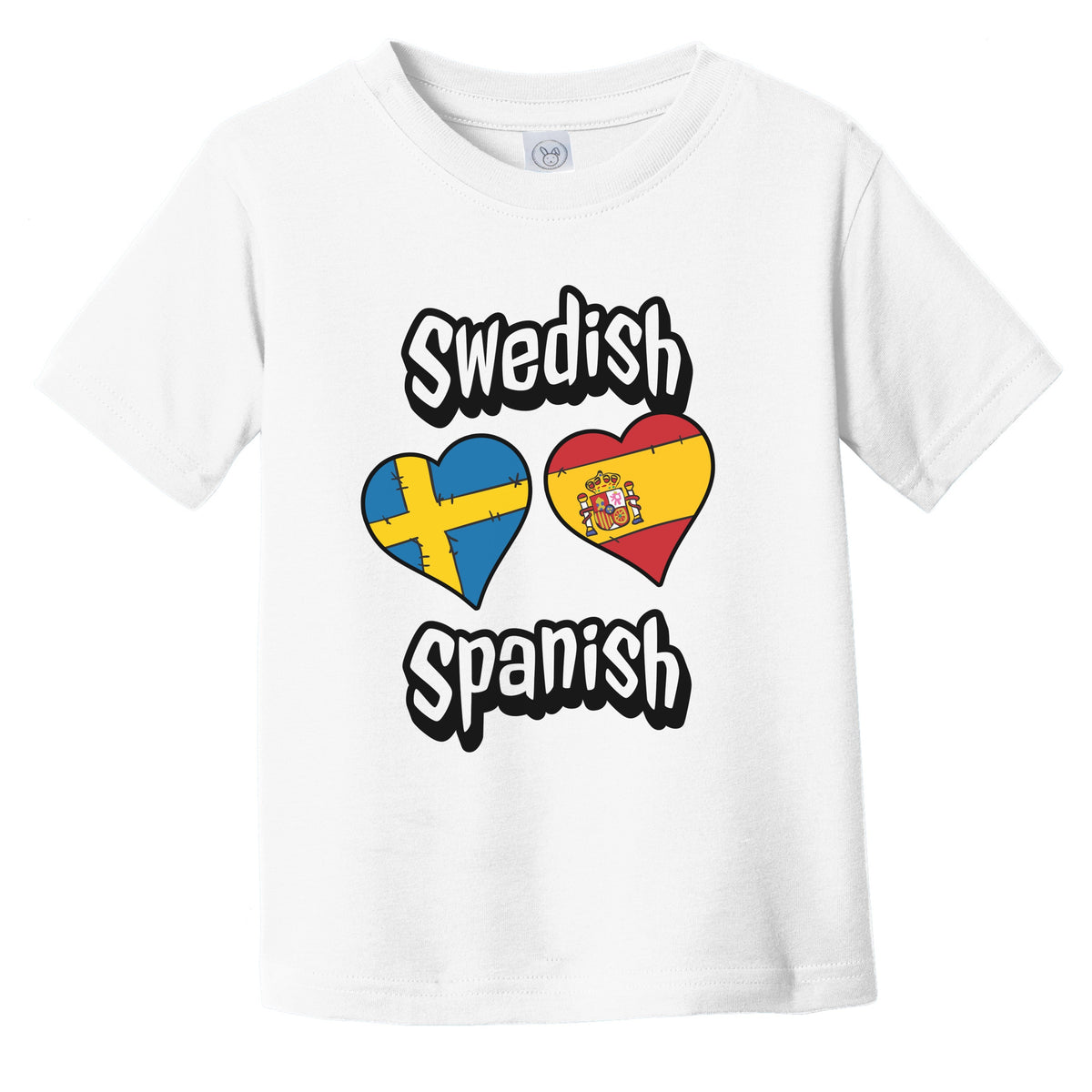 Swedish Spanish Flag Heart Combo Sweden Spain Infant Toddler T-Shirt