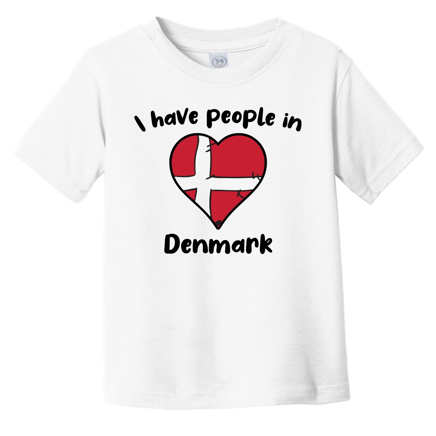 Danish Flag Heart I Have People In Denmark Infant Toddler T-Shirt