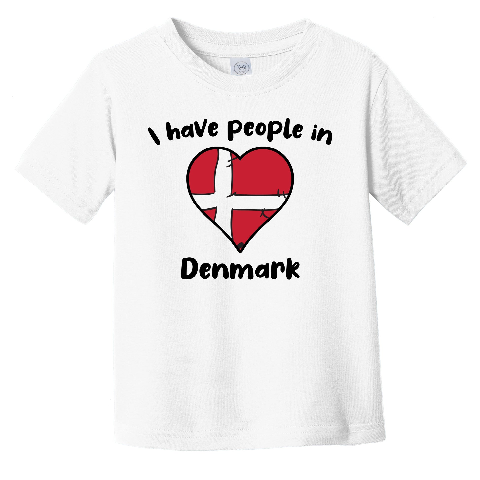 Danish Flag Heart I Have People In Denmark Infant Toddler T-Shirt