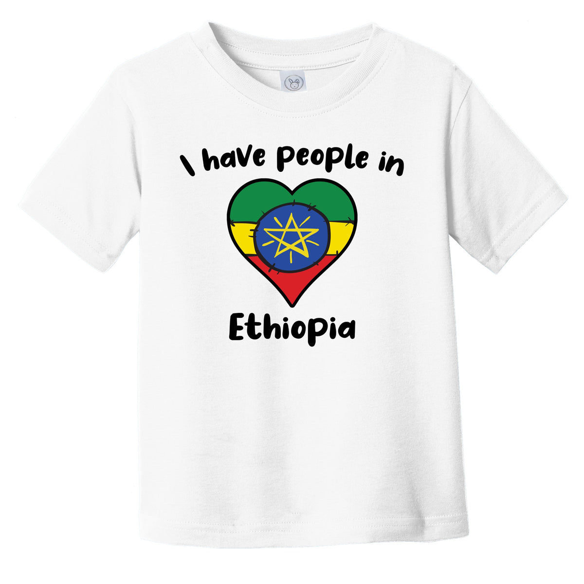Ethiopian Flag Heart I Have People In Ethiopia Infant Toddler T-Shirt