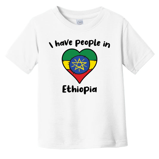 Ethiopian Flag Heart I Have People In Ethiopia Infant Toddler T-Shirt