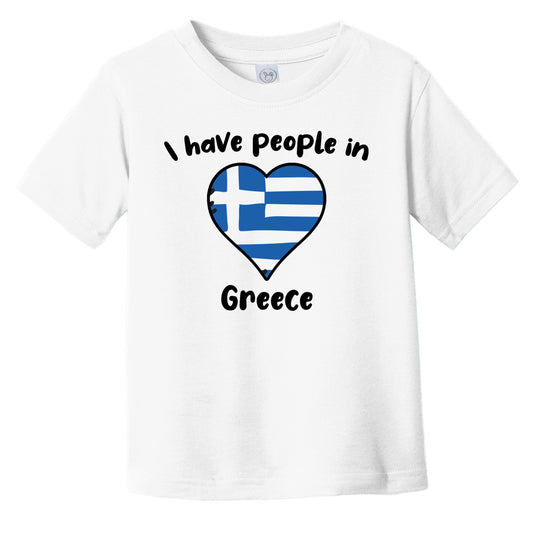 Greek Flag Heart I Have People In Greece Infant Toddler T-Shirt