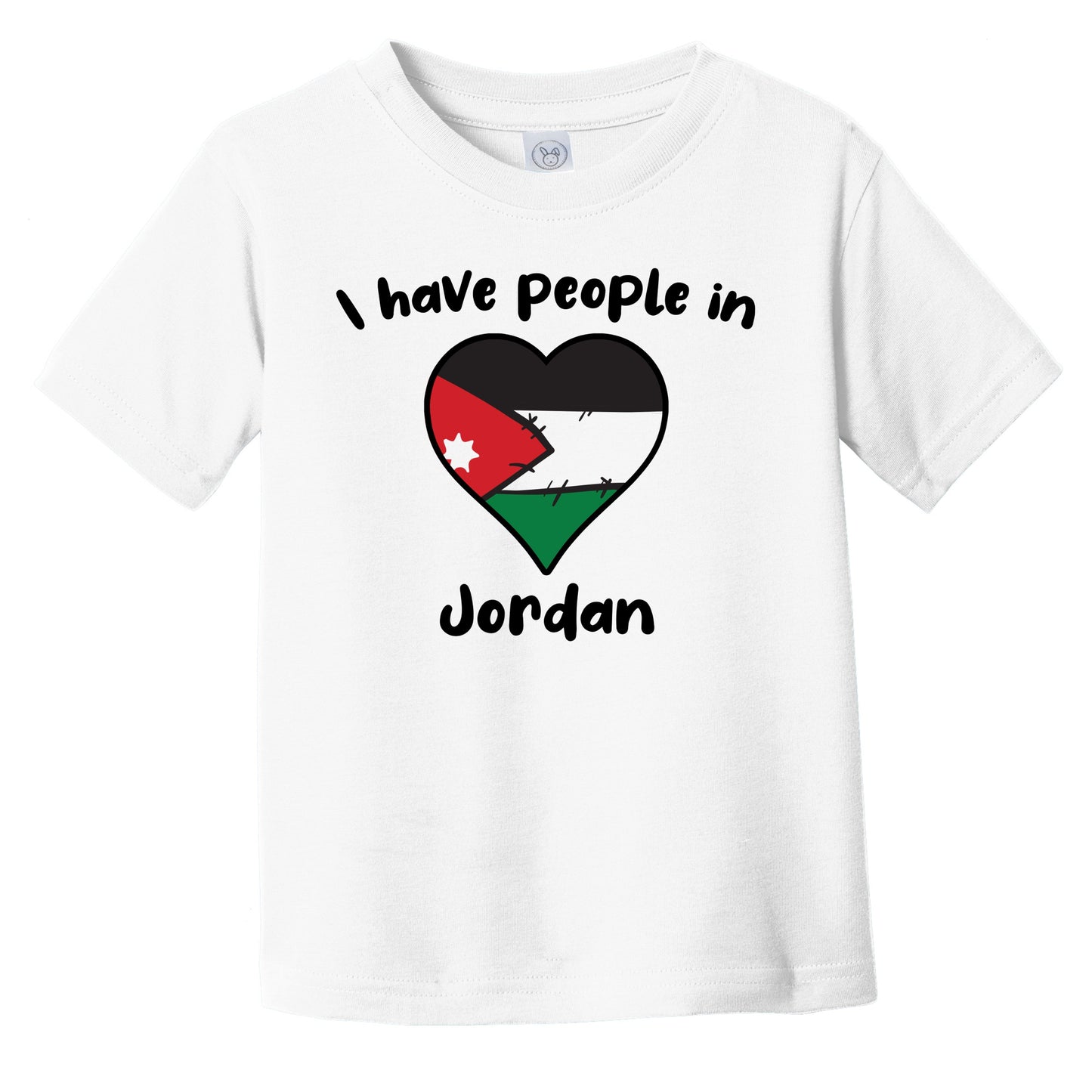 Jordanian Flag Heart I Have People In Jordan Infant Toddler T-Shirt