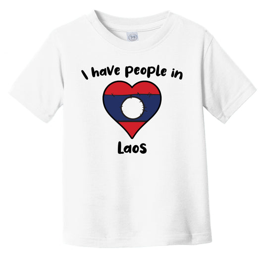 Laotian Flag Heart I Have People In Laos Infant Toddler T-Shirt