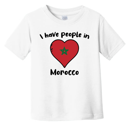 Moroccan Flag Heart I Have People In Morocco Infant Toddler T-Shirt
