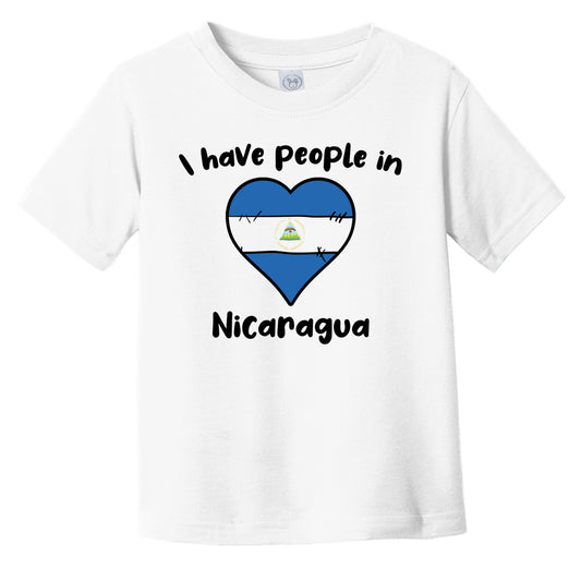 Nicaraguan Flag Heart I Have People In Nicaragua Infant Toddler T-Shirt