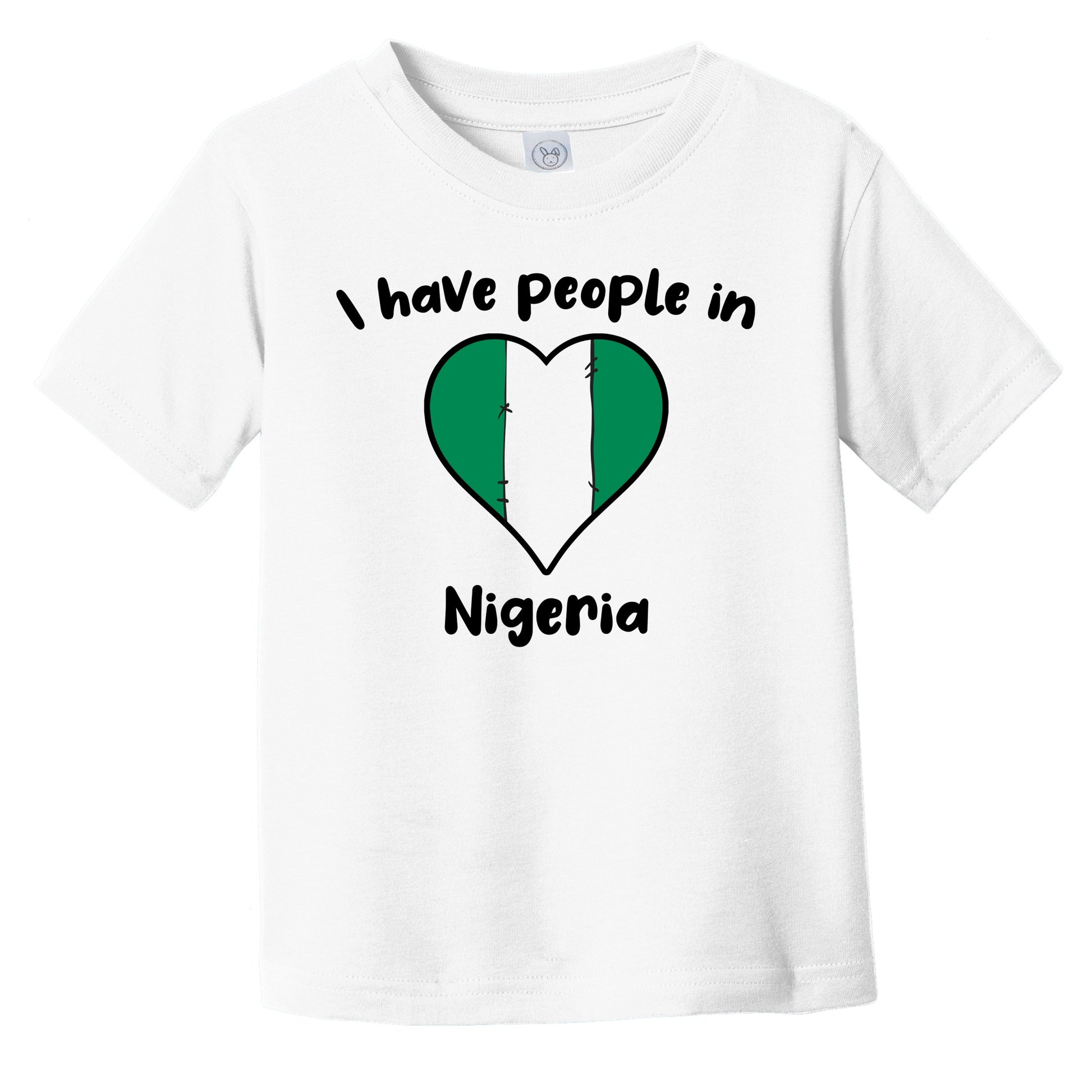 Nigerian Flag Heart I Have People In Nigeria Infant Toddler T-Shirt