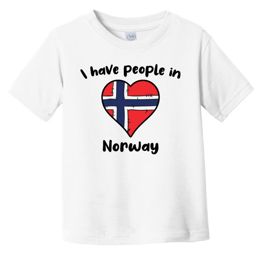Norwegian Flag Heart I Have People In Norway Infant Toddler T-Shirt
