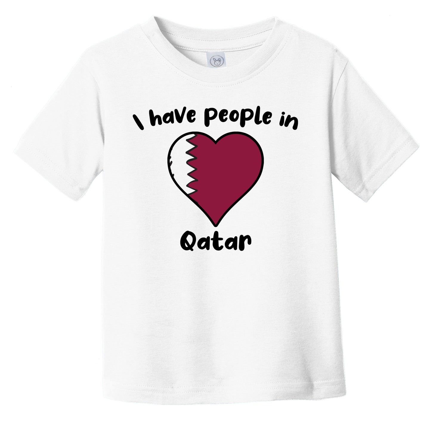 Qatari Flag Heart I Have People In Qatar Infant Toddler T-Shirt
