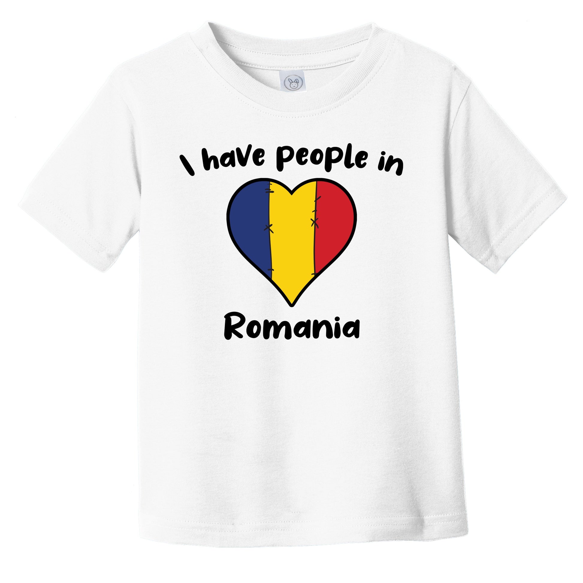 Romanian Flag Heart I Have People In Romania Infant Toddler T-Shirt