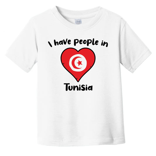 Tunisian Flag Heart I Have People In Tunisia Infant Toddler T-Shirt