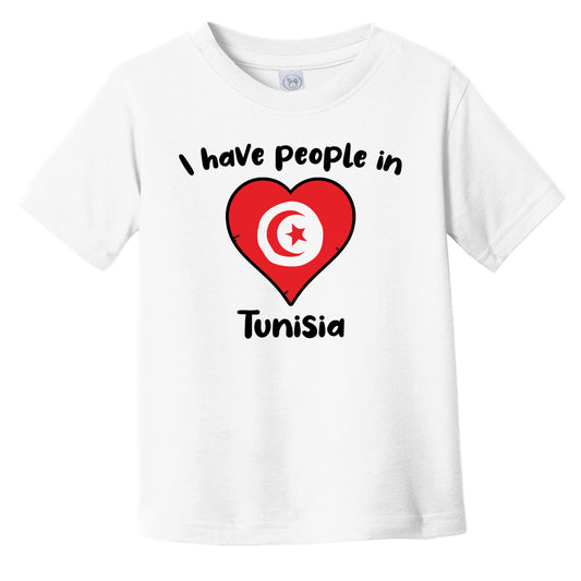 Tunisian Flag Heart I Have People In Tunisia Infant Toddler T-Shirt