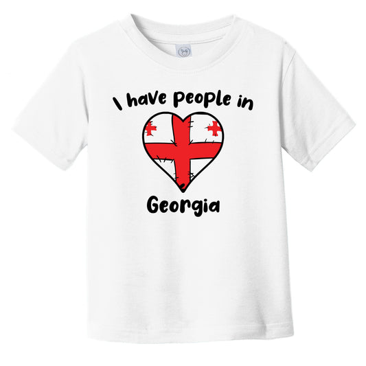 Georgian Flag Heart I Have People In Georgia Infant Toddler T-Shirt