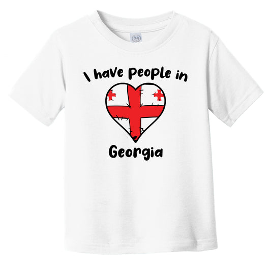 Georgian Flag Heart I Have People In Georgia Infant Toddler T-Shirt