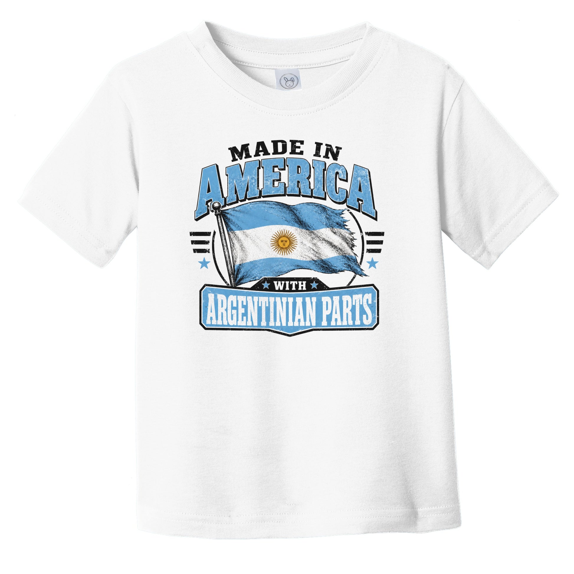 Made In America With Argentinian Parts Argentina Flag Infant Toddler T-Shirt