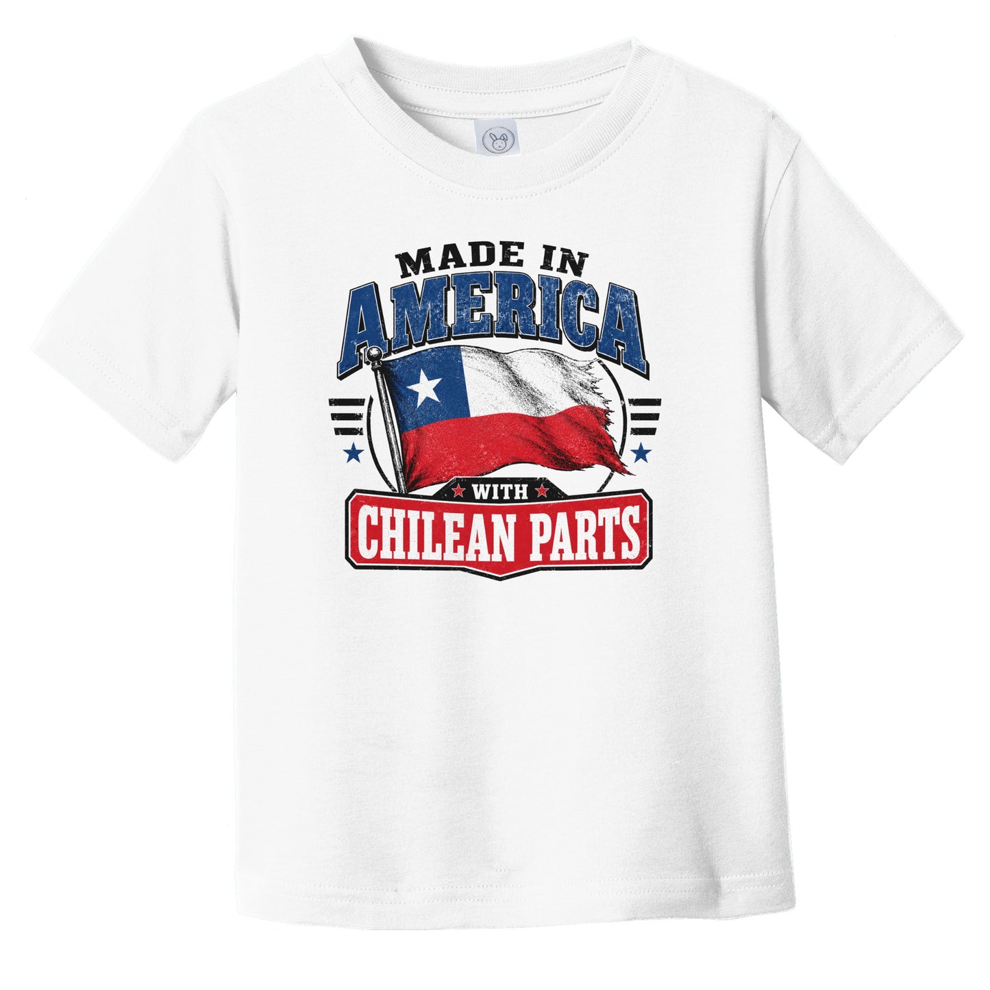 Made In America With Chilean Parts Chile Flag Infant Toddler T-Shirt