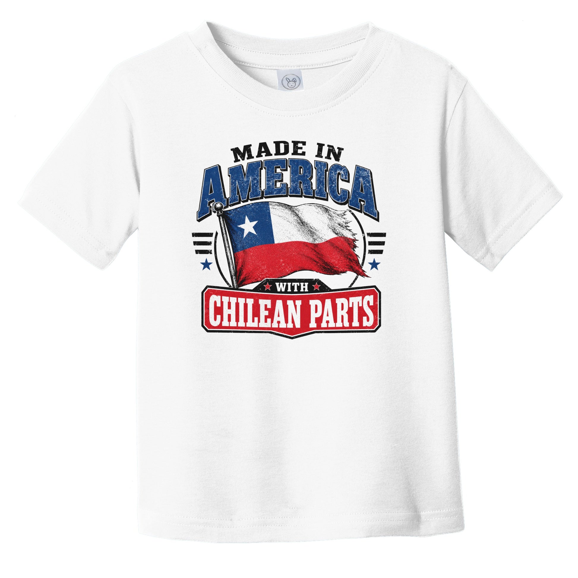 Made In America With Chilean Parts Chile Flag Infant Toddler T-Shirt