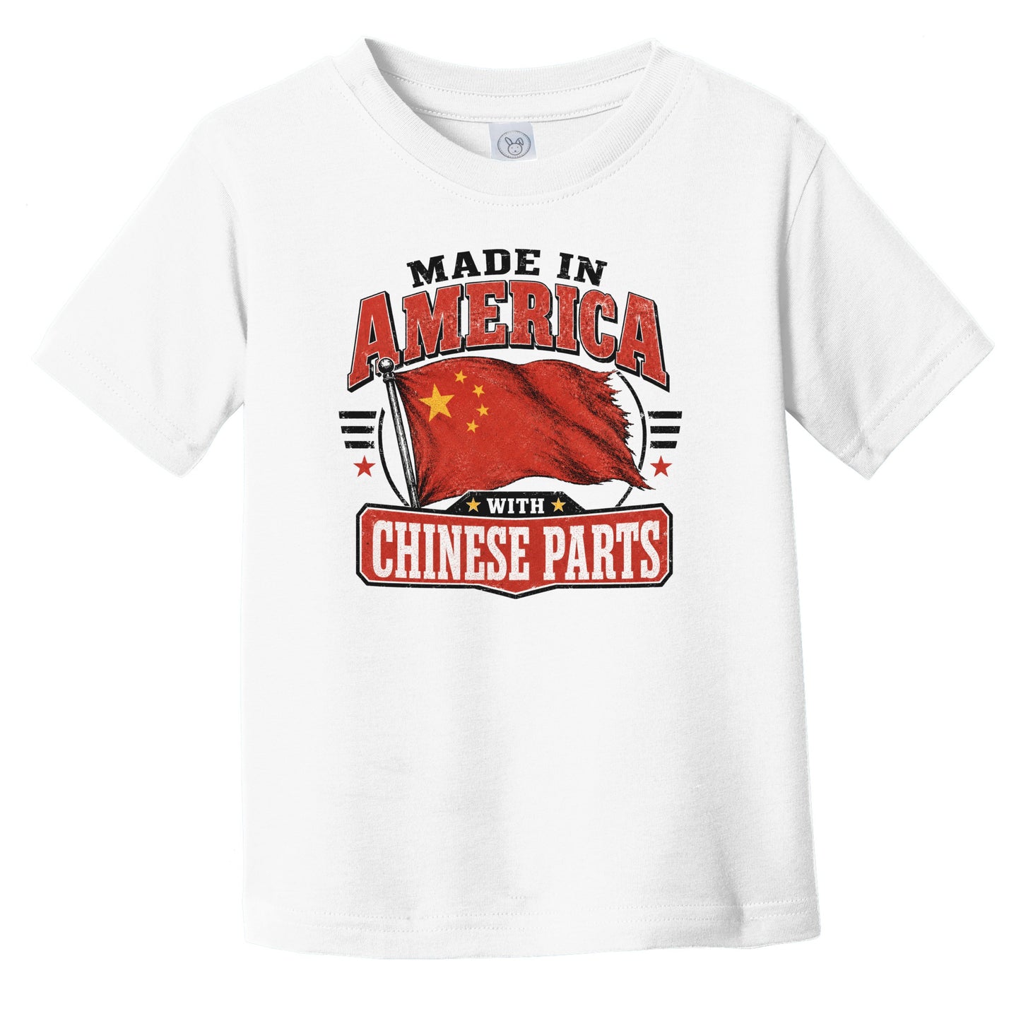 Made In America With Chinese Parts China Flag Infant Toddler T-Shirt