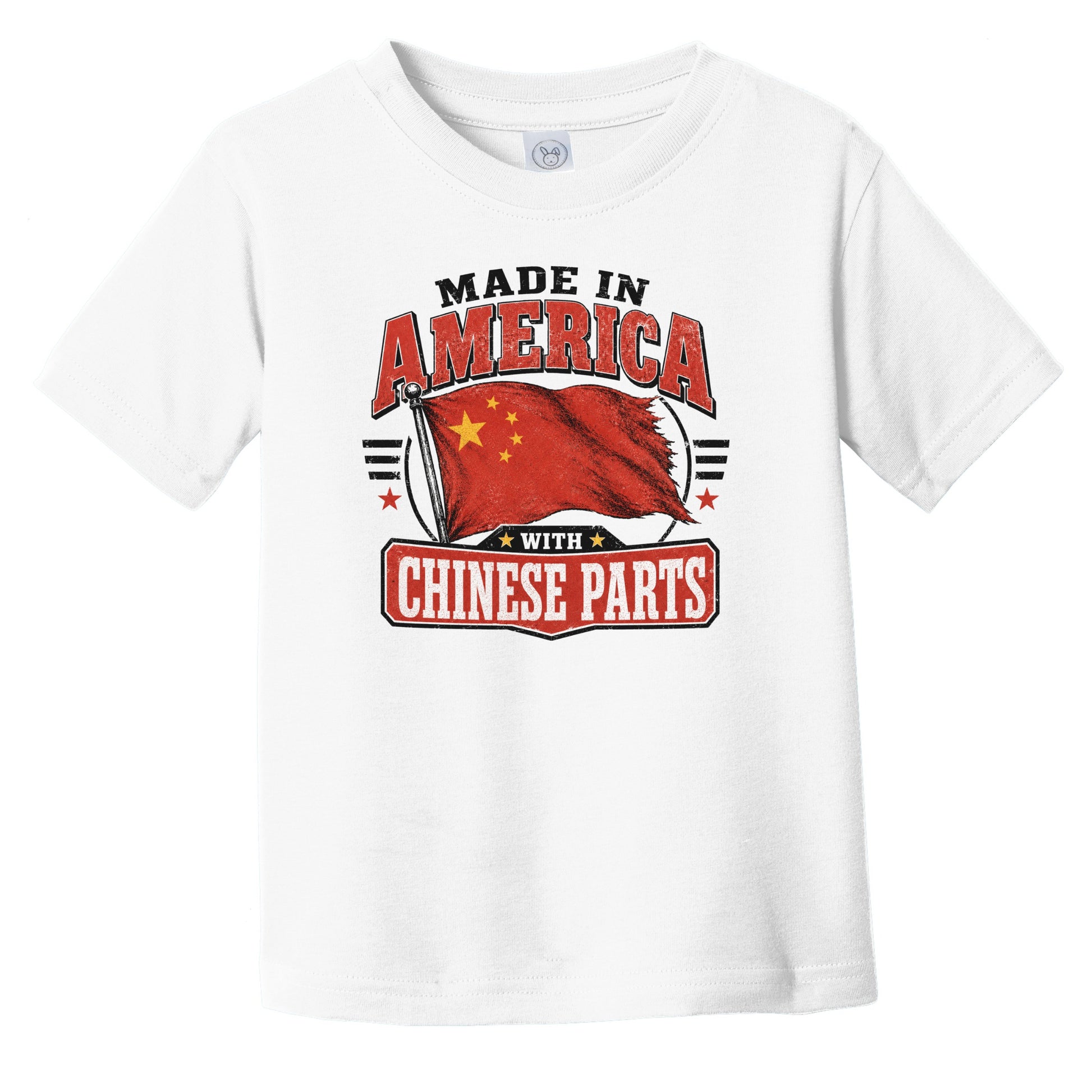 Made In America With Chinese Parts China Flag Infant Toddler T-Shirt