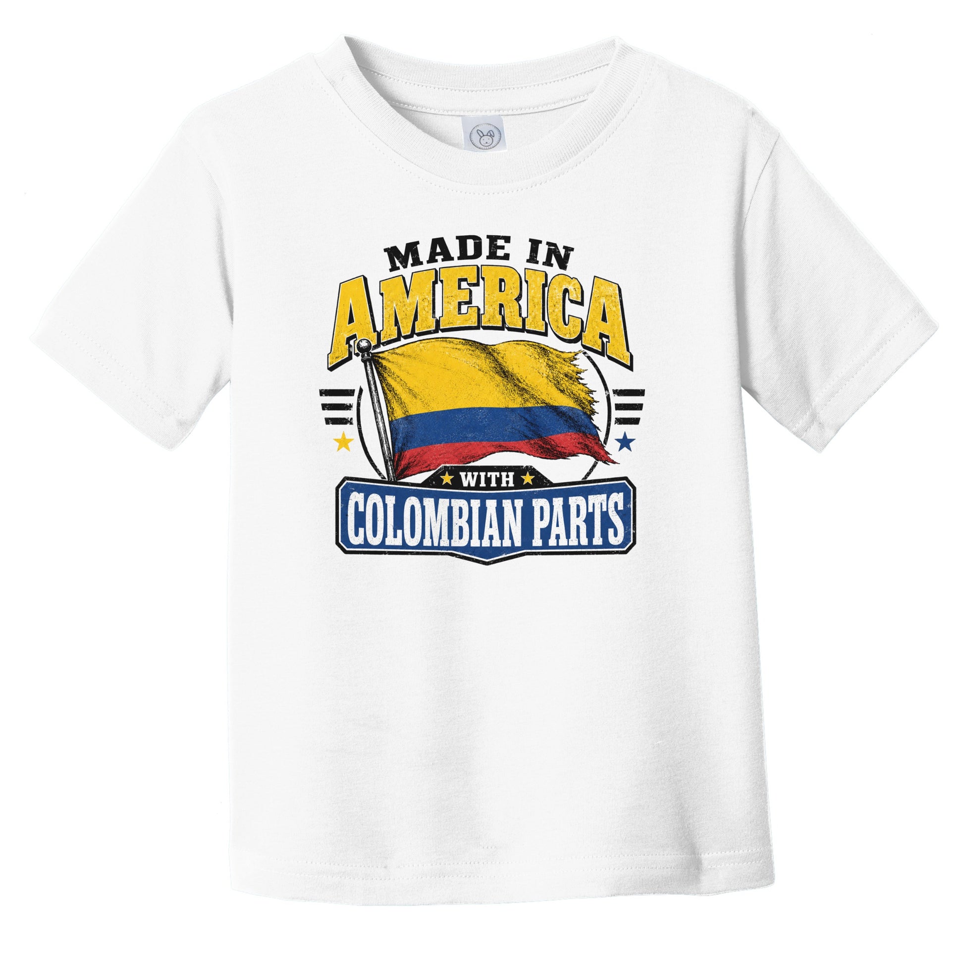 Made In America With Colombian Parts Colombia Flag Infant Toddler T-Shirt