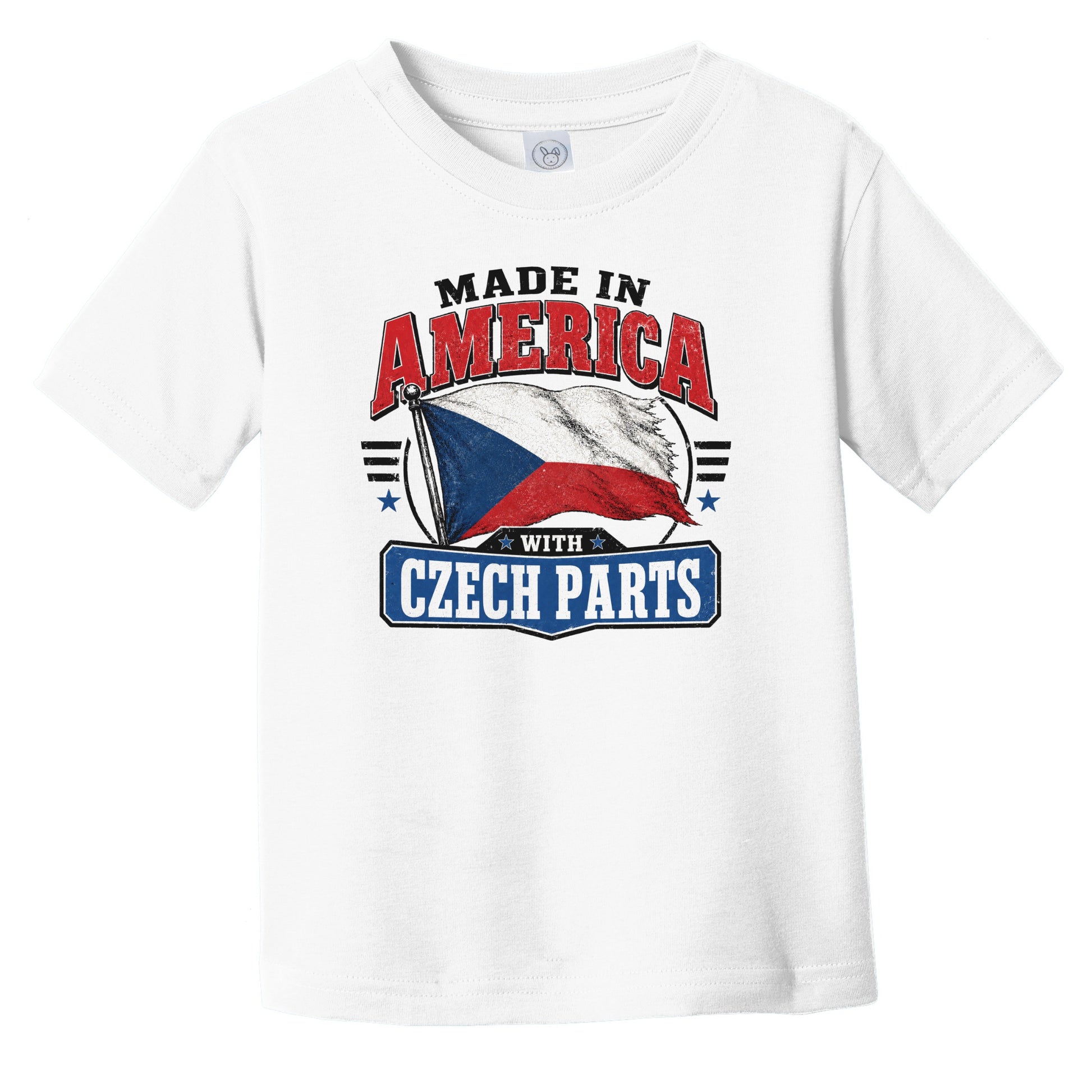 Made In America With Czech Parts Czech Republic Flag Infant Toddler T-Shirt