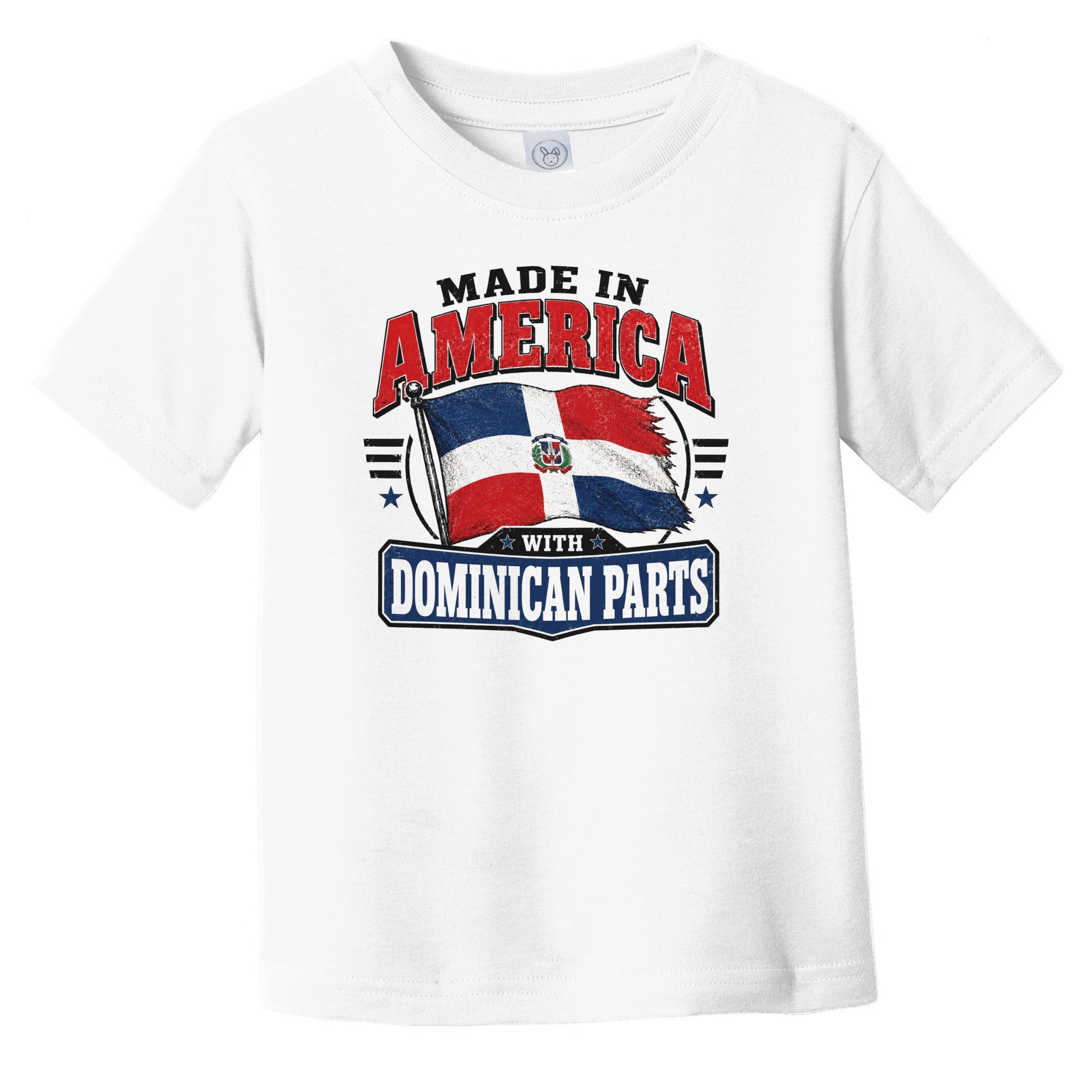 Made In America With Dominican Parts Dominican Republic Flag Infant Toddler T-Shirt
