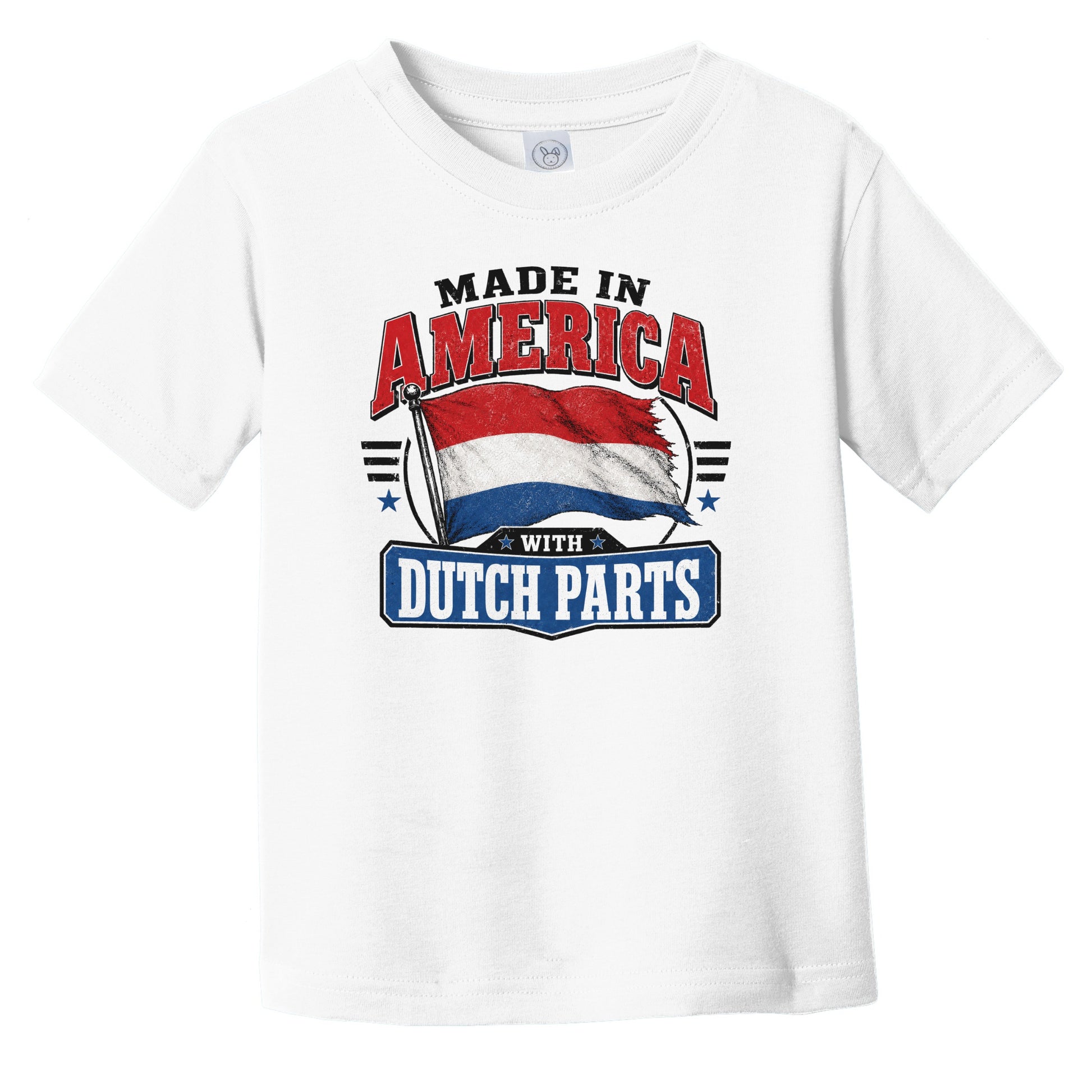 Made In America With Dutch Parts Netherlands Flag Infant Toddler T-Shirt