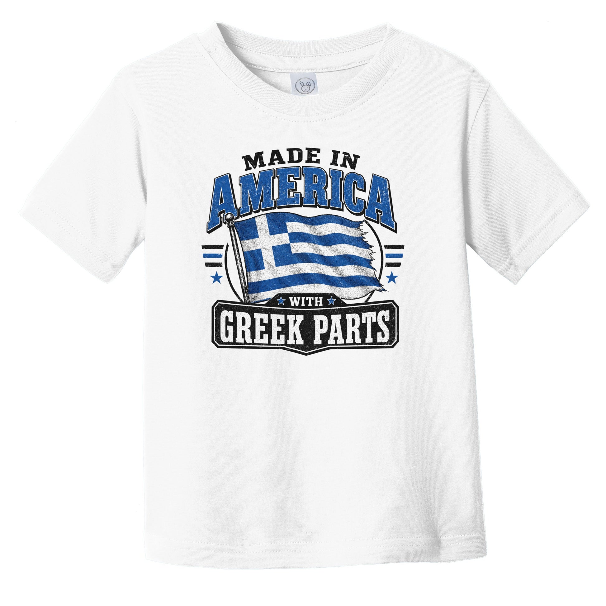 Made In America With Greek Parts Greece Flag Infant Toddler T-Shirt