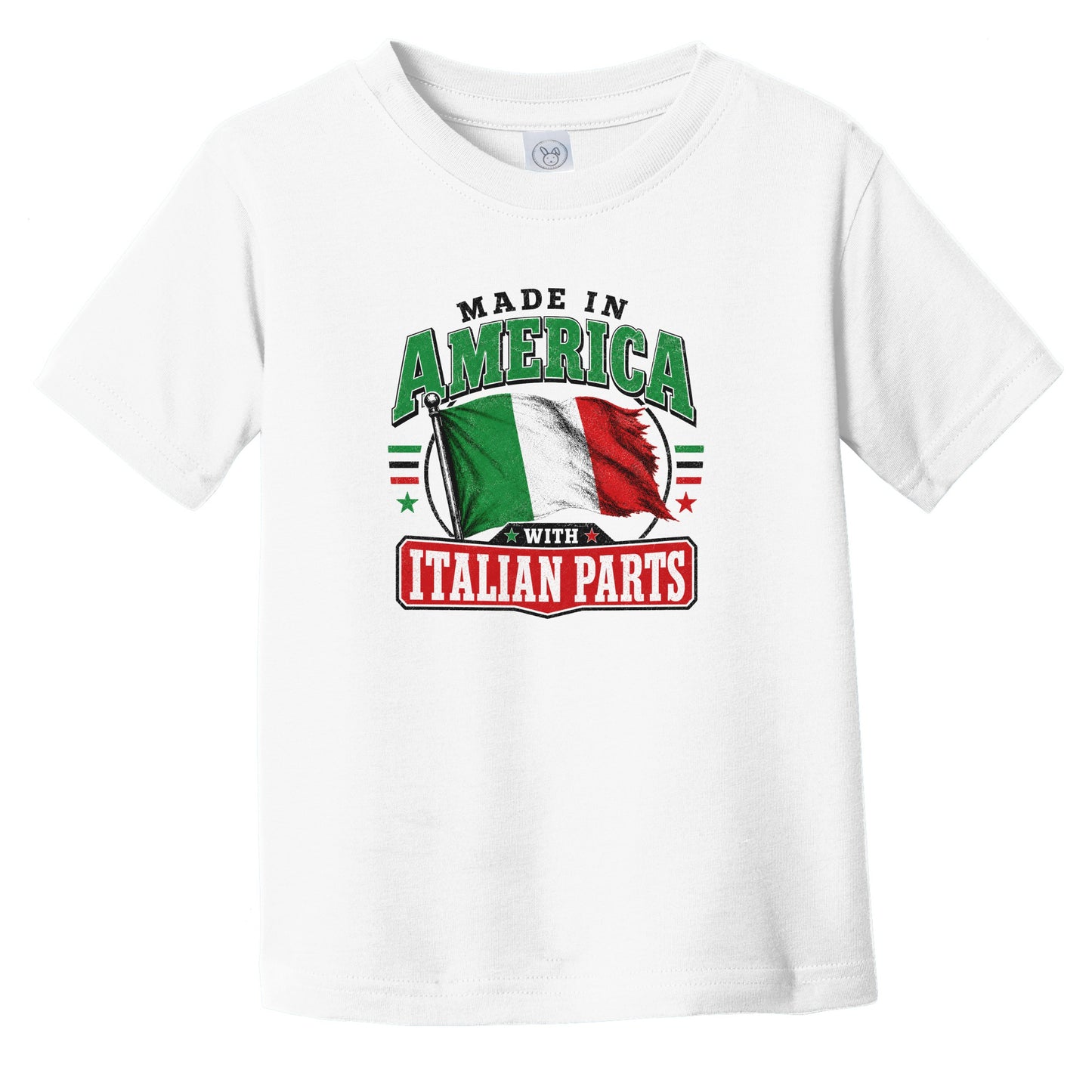 Made In America With Italian Parts Italy Flag Infant Toddler T-Shirt