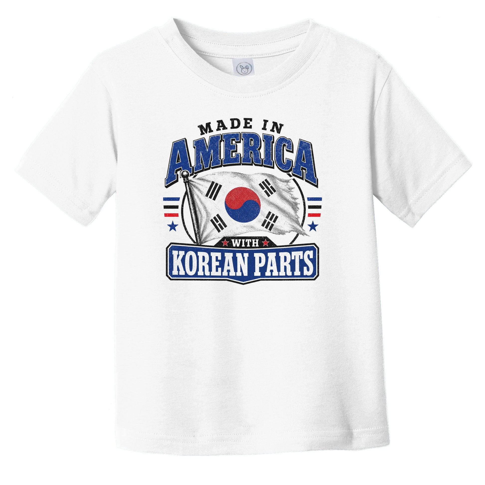 Made In America With Korean Parts South Korea Flag Infant Toddler T-Shirt