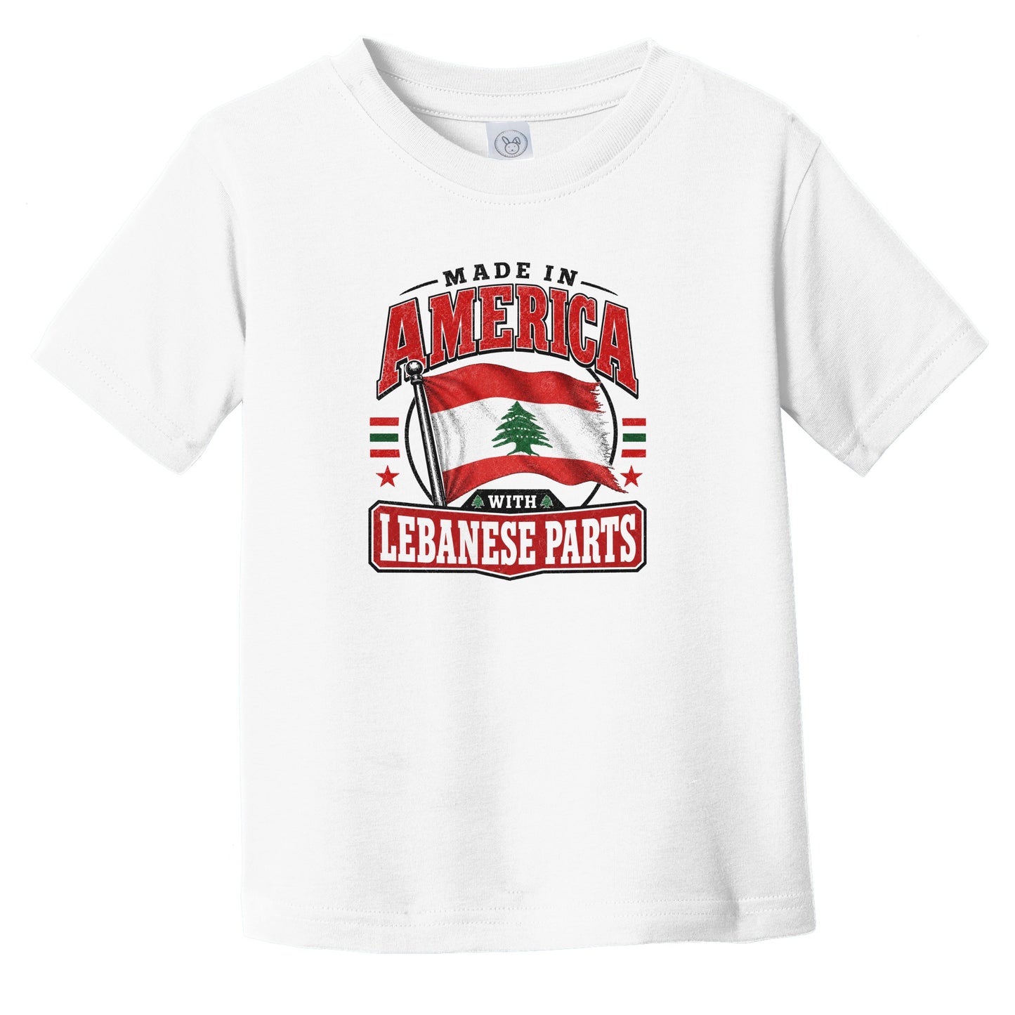 Made In America With Lebanese Parts Lebanon Flag Infant Toddler T-Shirt