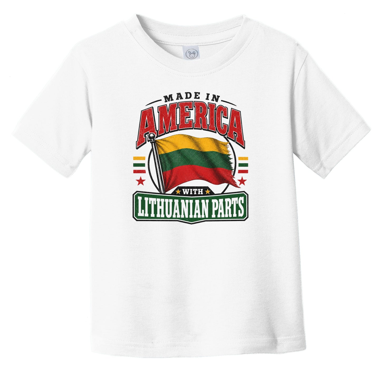 Made In America With Lithuanian Parts Lithuania Flag Infant Toddler T-Shirt