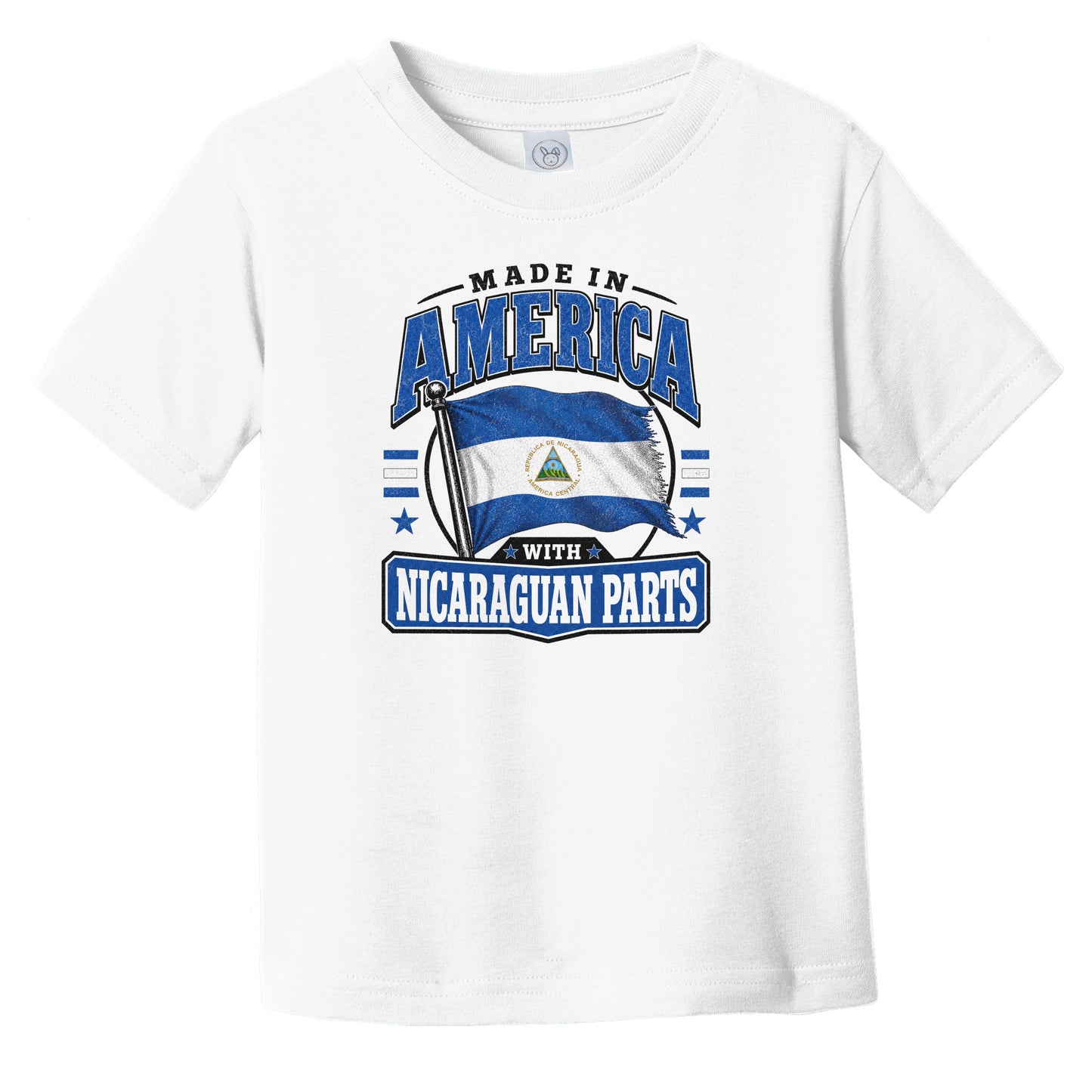 Made In America With Nicaraguan Parts Nicaragua Flag Infant Toddler T-Shirt