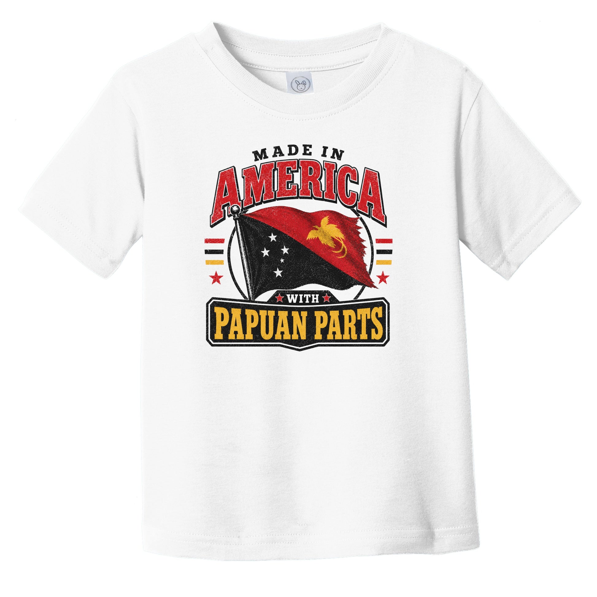 Made In America With Papuan Parts Papua New Guinea Flag Infant Toddler T-Shirt