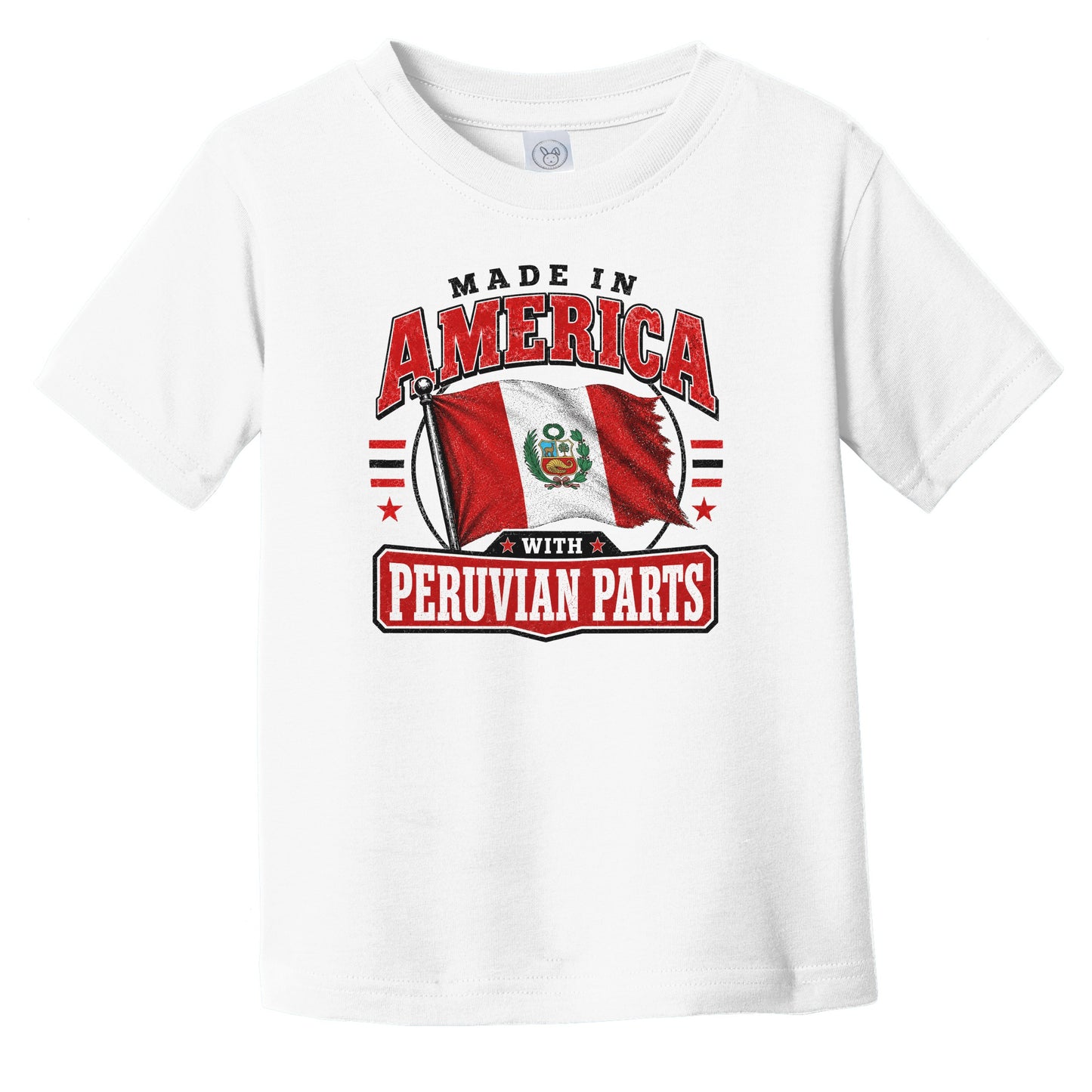 Made In America With Peruvian Parts Peru Flag Infant Toddler T-Shirt