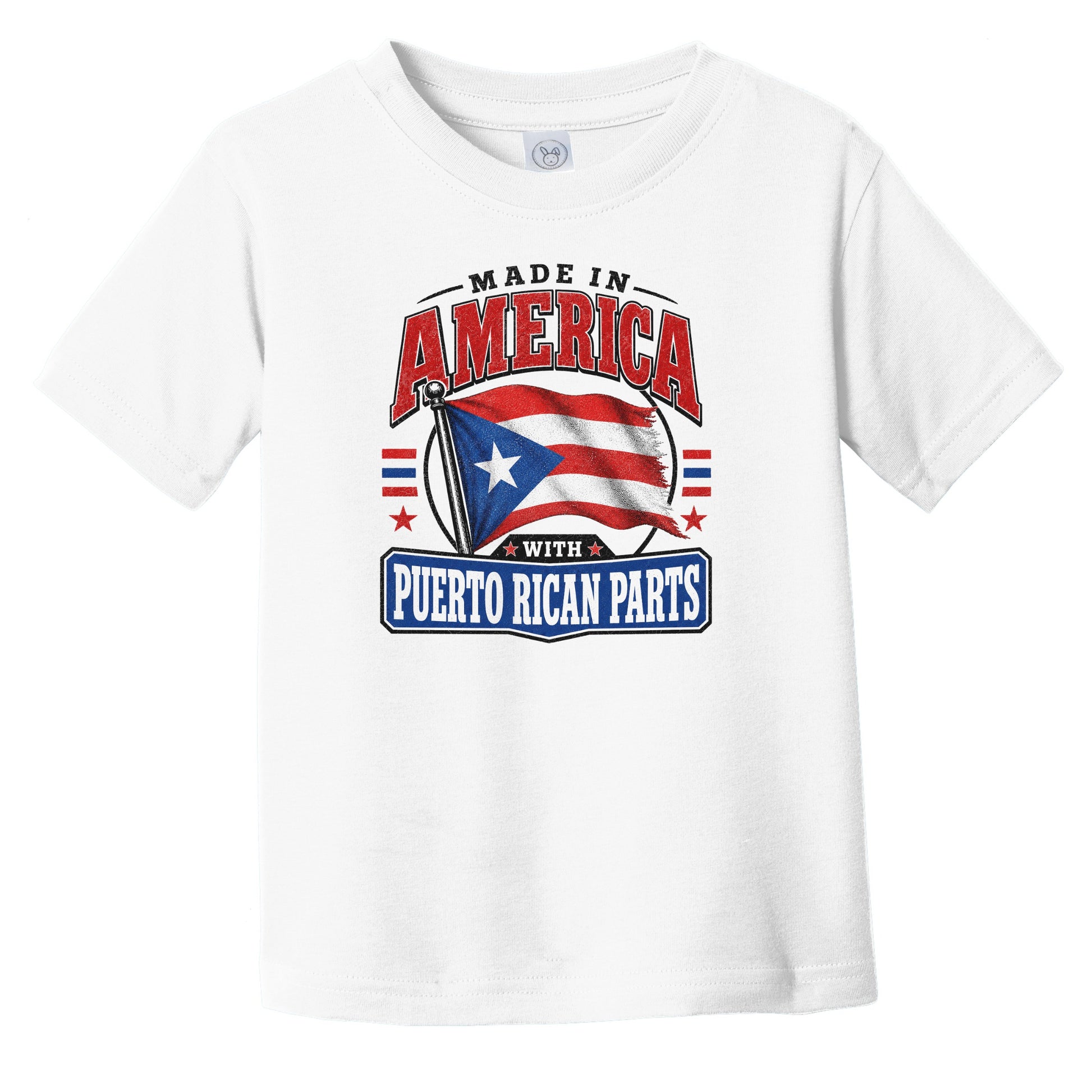 Made In America With Puerto Rican Parts Puerto Rico Flag Infant Toddler T-Shirt