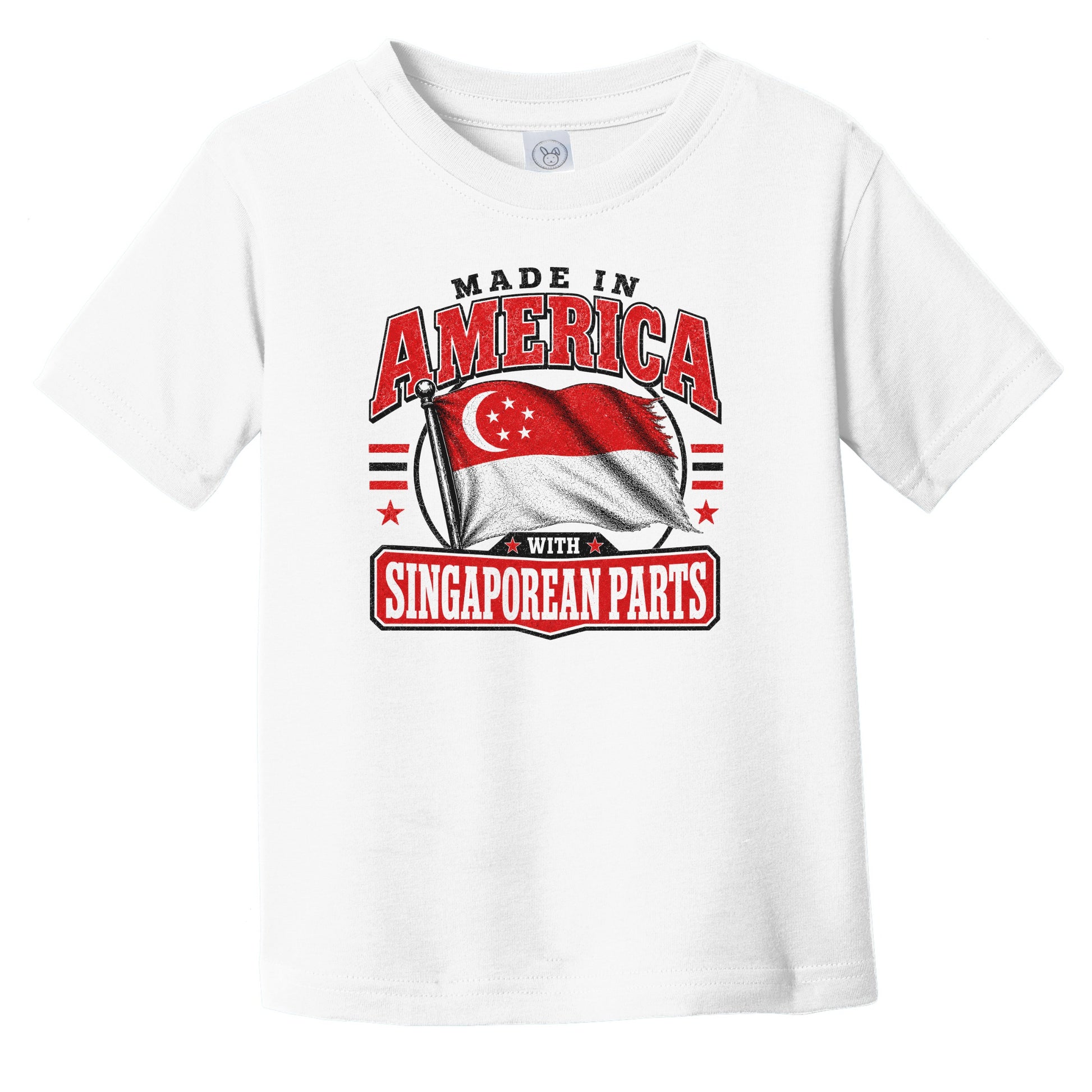 Made In America With Singaporean Parts Singapore Flag Infant Toddler T-Shirt