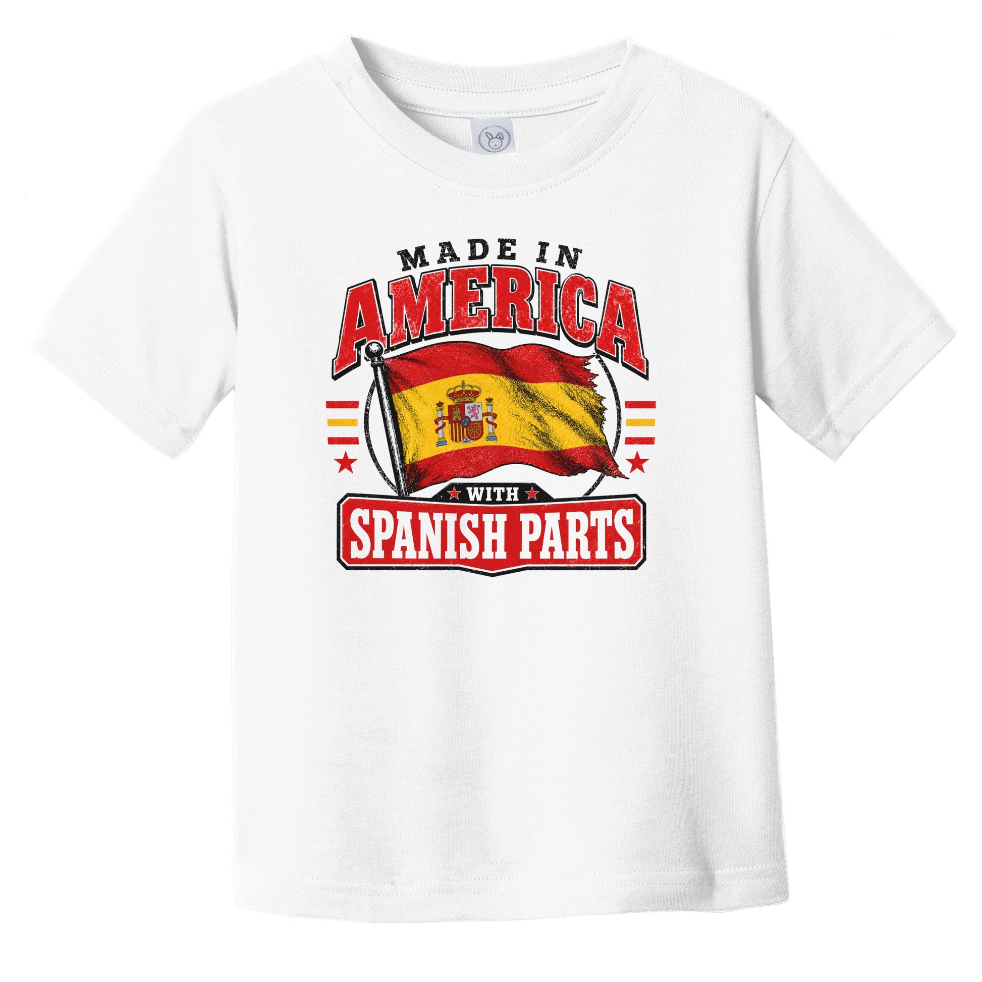 Made In America With Spanish Parts Spain Flag Infant Toddler T-Shirt