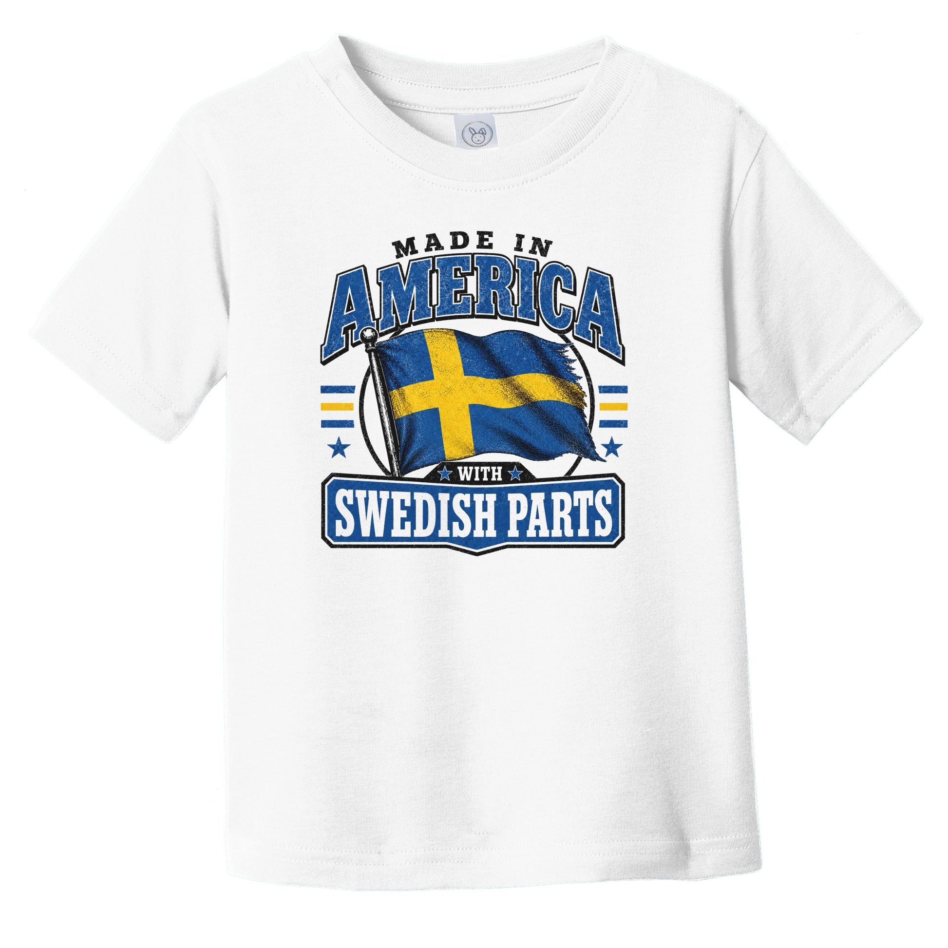 Made In America With Swedish Parts Sweden Flag Infant Toddler T-Shirt